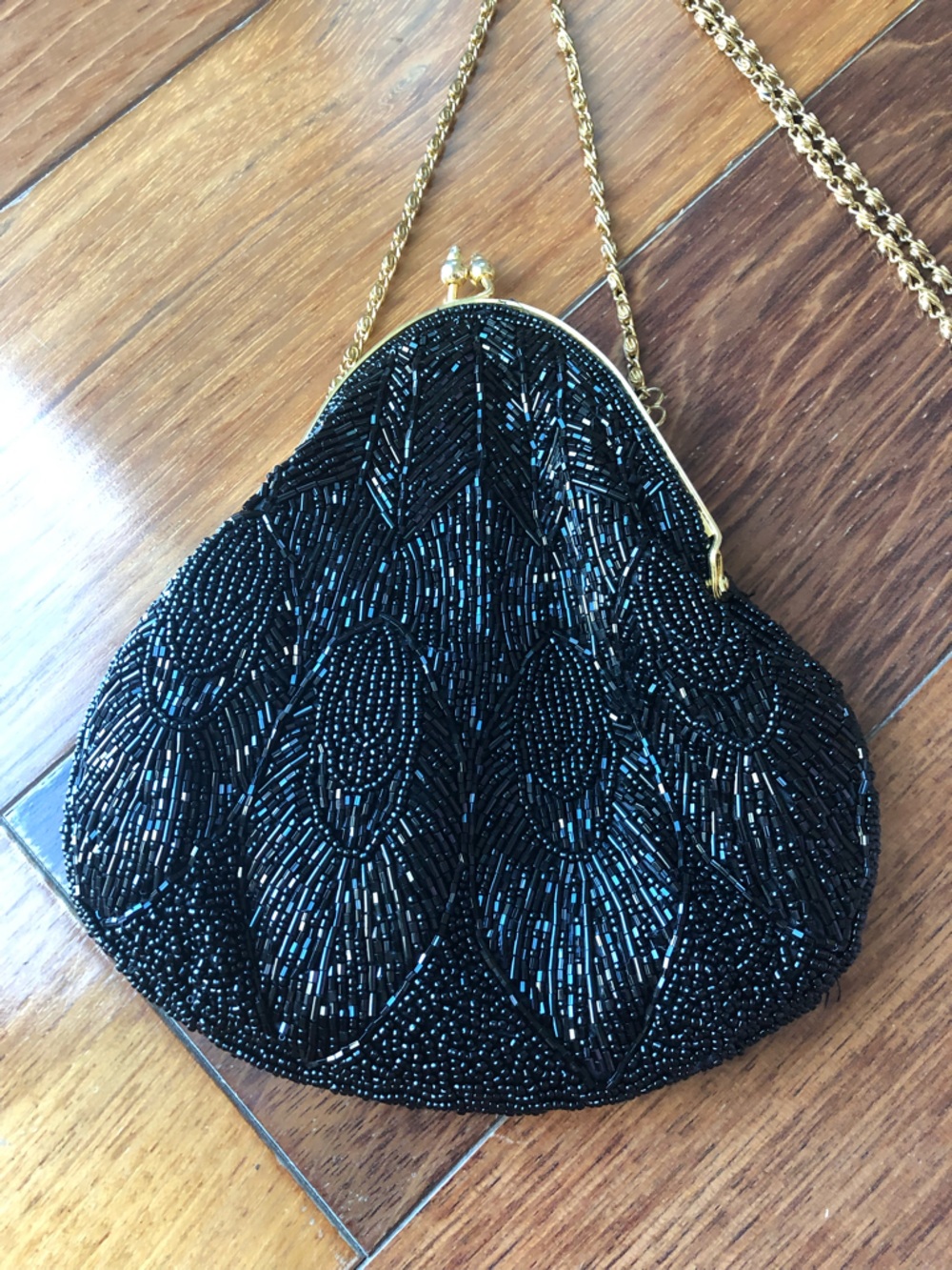 Black Beaded Evening Crossbody Bag - Picture 2 of 7